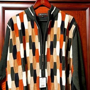 Brand New Montique International Classic Multicolored Stylish Zip Up Sweater!